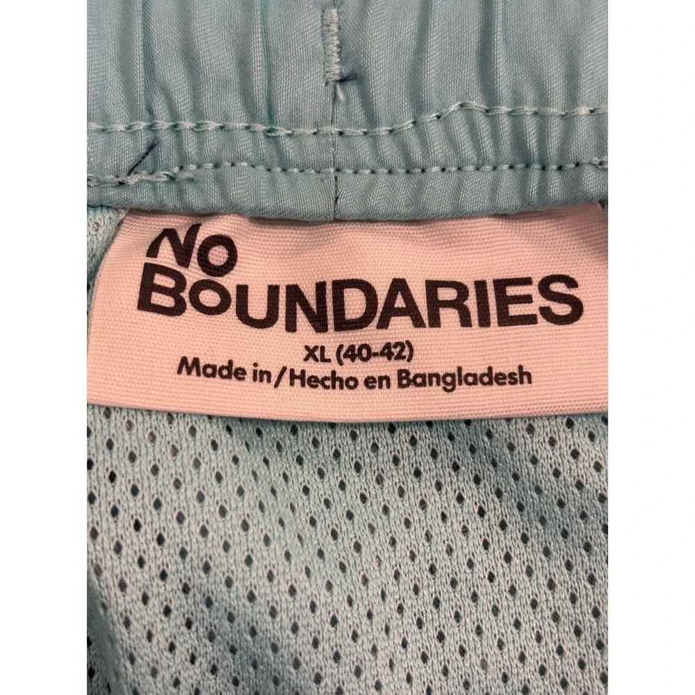 No Boundaries Mens XL Cactus Print Swim Trunks Navy Blue Neon‎ Sunglasses Mesh